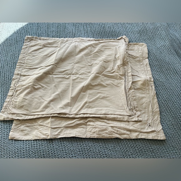 Threshold Full/Queen Cotton Linen Chambray Standard Shams (2) Pillowcases Zipper - Picture 2 of 5